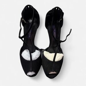 Black size 7 peep toe formal pumps for sale in good condition!